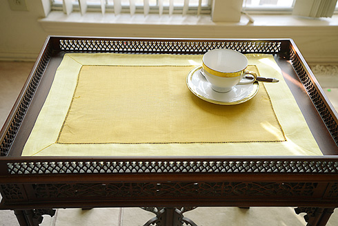 Multicolor Hemstitch Placemat 14"x20". Honey Gold & Yellow color